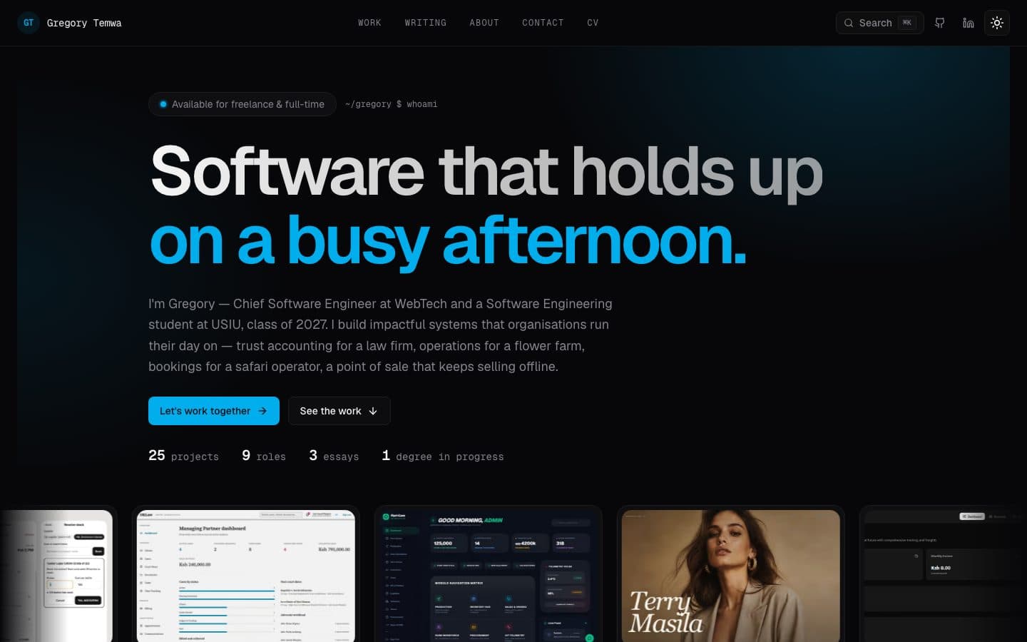 temwa.dev (this portfolio) preview